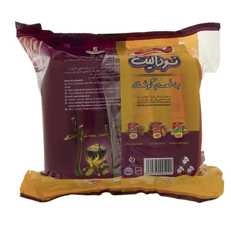 نودل با طعم گوشت الیت - 75 گرم بسته 5 عددی